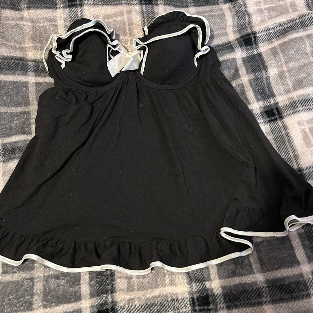 Black and White Ruffle Top